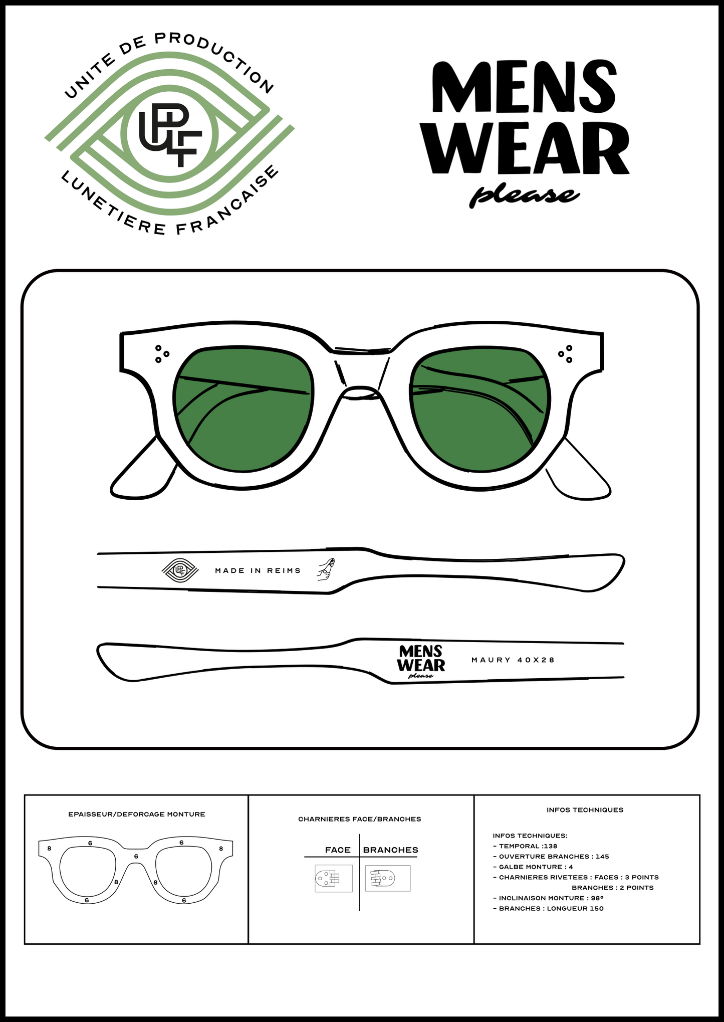 Lunettes de soleil Maury en acétate